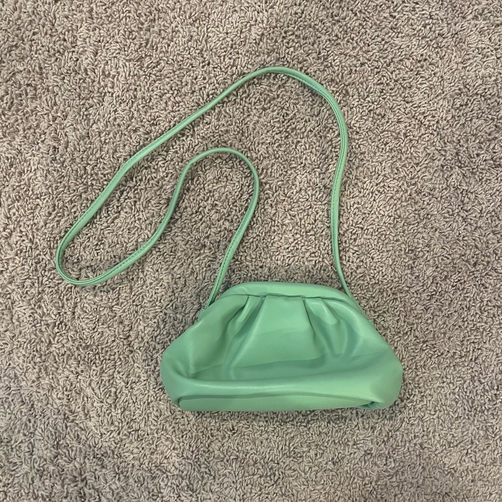 Fashionnova Clamshell Closure Crossbody Sage Purse